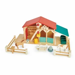 Tender Leaf Toys Figurines*Ferme en bois et ses accessoires