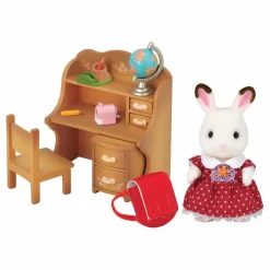 Sylvanian Families Fille Lapin Chocolat et Bureau Multicolore