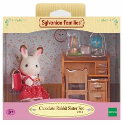 Sylvanian Families Fille Lapin Chocolat et Bureau Multicolore