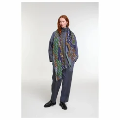 Sale Mapoésie Foulard Saccade Laine | Bleu gris