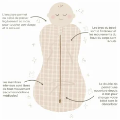 Clearance Gigoteuse d'emmaillotage en coton bio Cœur | Gigoteuses, Tours De Lit|Gigoteuses, Emmaillotage