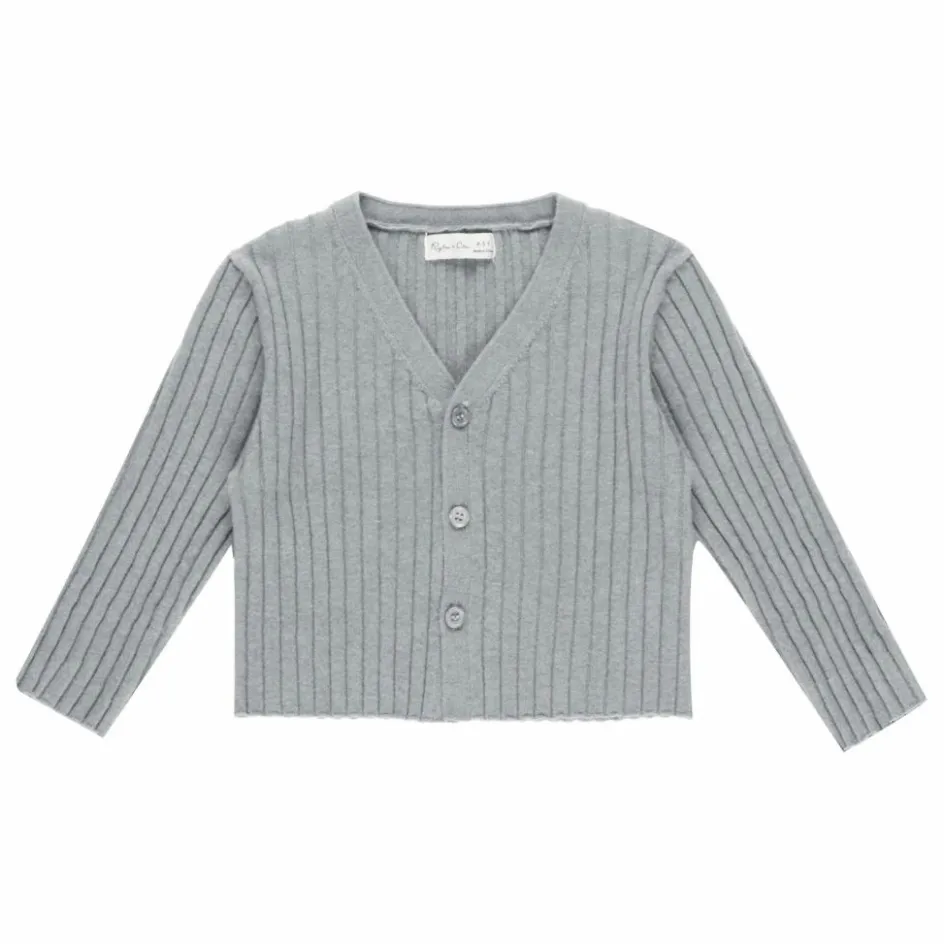 Best Rylee + Cru Gilet Côtelé Maille Mini | Bleu gris