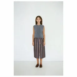 Best The Tiny Big Sister Gilet Sans Manches Boutonné Laine Mérinos | Gris chiné foncé