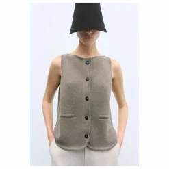 Cordera Gilet Sans Manches Col Bateau Coton Recyclé ||Femme Pulls, Gilets