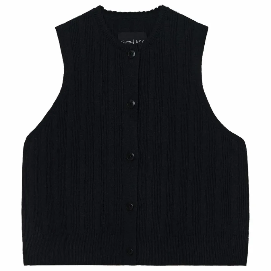 Femme Cordera Pulls, Gilets*Gilet Sans Manches Côtelé Laine Mérinos Extra Fine |