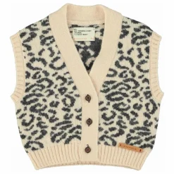 Online Piupiuchick Gilet Sans Manches Léopard Laine | Rose pâle