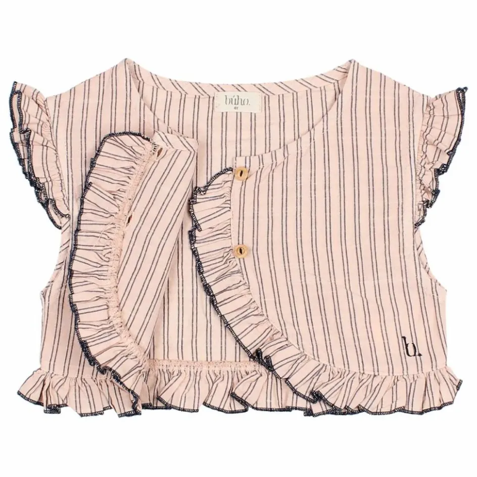 Discount Búho Gilet Sans Manches Rayures | Rose pâle