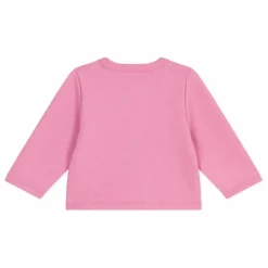 Online Petit Bateau Gilet Uni Coton Bio | Rose bonbon