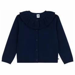 Petit Bateau Gilet Volants Laine | Bleu nuit