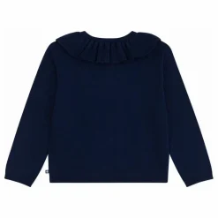 Petit Bateau Gilet Volants Laine | Bleu nuit