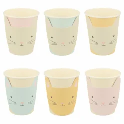 Meri Meri Gobelets Chat pastel - Set de 8|Enfant Décoration De Fête