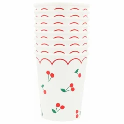 Meri Meri Gobelets Cherry - Set de 8 Blanc