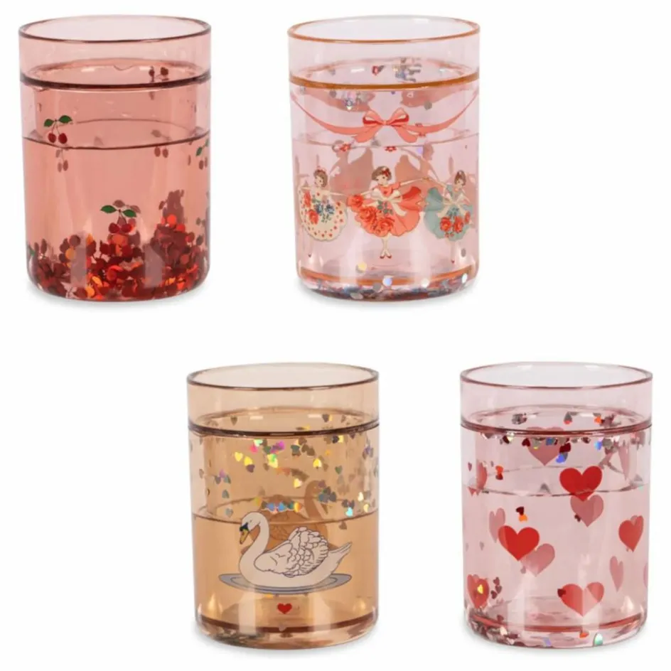 Konges Sløjd Tasses Et Gobelets D'Apprentissage|Premiers Repas*Gobelets glitter - Set de 4 |