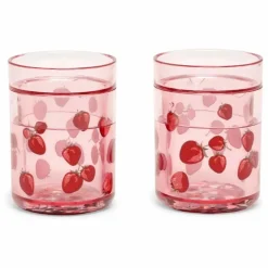 Best Konges Sløjd Gobelets glitter Fragola - Set de 2 | Rouge