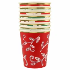 Enfant Meri Meri Décoration De Fête*Gobelets Noël motifs Block Print - set de 8