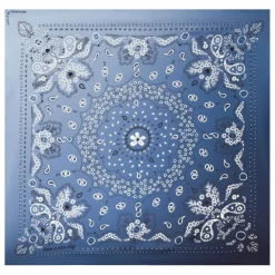Hot Call it by your name Grand Bandana Bicolore Soie | Bleu