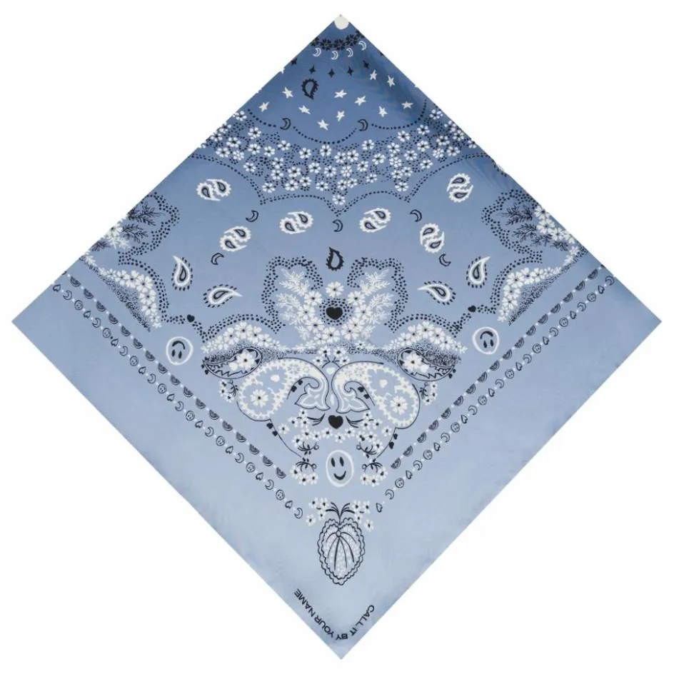 Hot Call it by your name Grand Bandana Bicolore Soie | Bleu