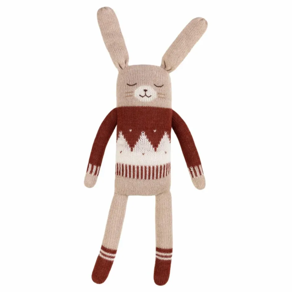 Outlet Main Sauvage Grand doudou lapin pull jacquard | Sienne