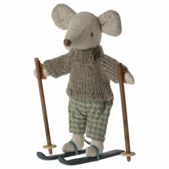 Online Maileg Grand frère souris avec sa paire de ski Multicolore