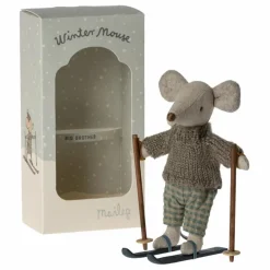 Online Maileg Grand frère souris avec sa paire de ski Multicolore