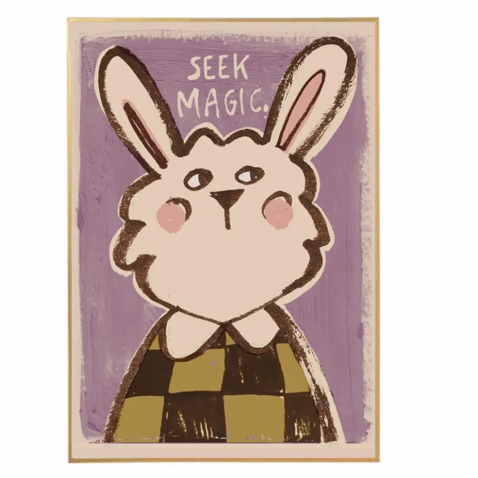 Studio Loco Grande affiche Lapin Seek magic|Enfant Décoration Murale|Déco Murale Enfant