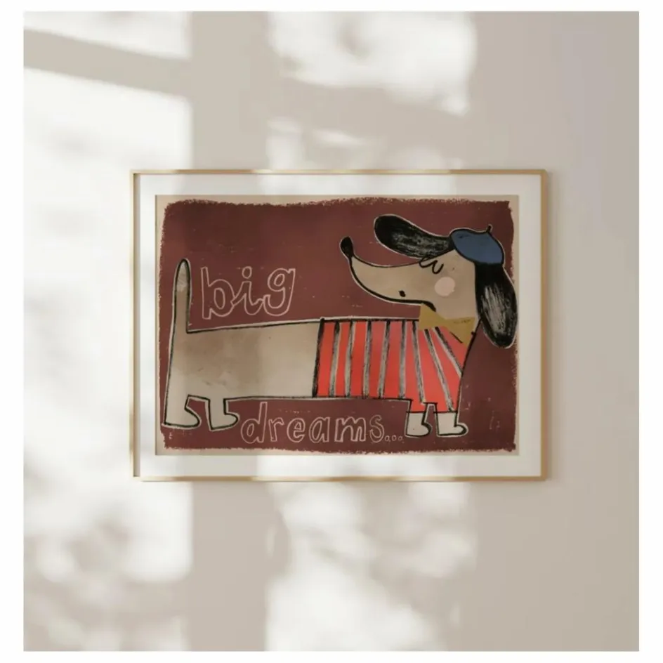 Grande affiche Teckel | Enfant Décoration Murale|Déco Murale Enfant