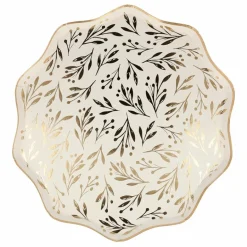 Outlet Grandes assiettes Feuilles dorées - Set de 8 Enfant Décoration De Fête
