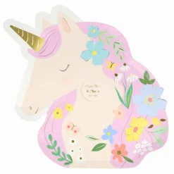 Enfant Meri Meri Décoration De Fête*Grandes assiettes Meadow Licornes - Set de 8