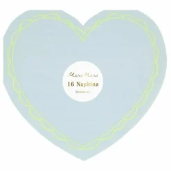 Clearance Meri Meri Grandes serviettes coeur - Set de 16 | Pastel