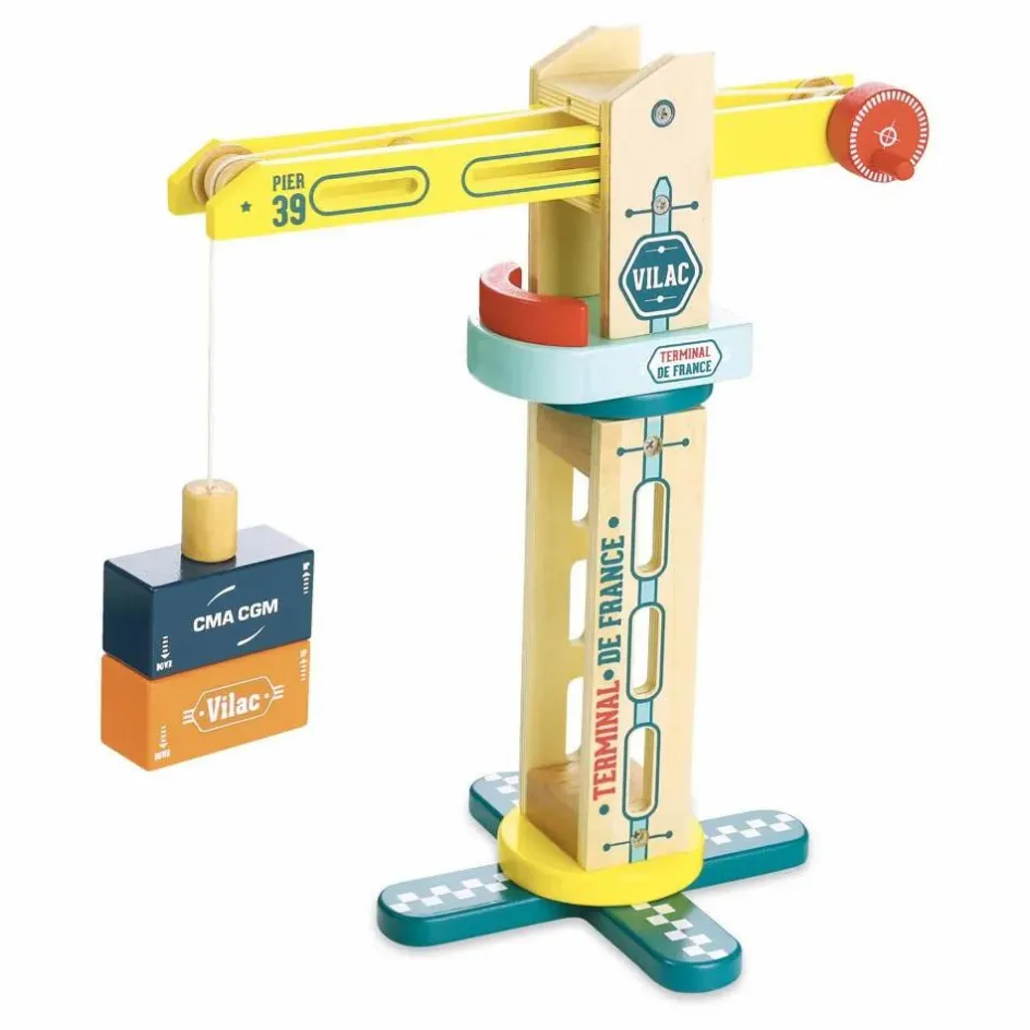 Vilac Grue de docker en bois aimanté| Garages, Circuits