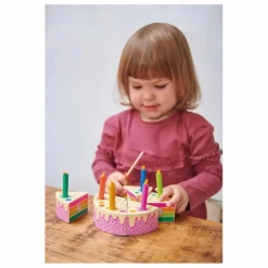 Tender Leaf Toys Gâteau d'anniversaire arc-en-ciel en bois| Cuisines, Marchandes