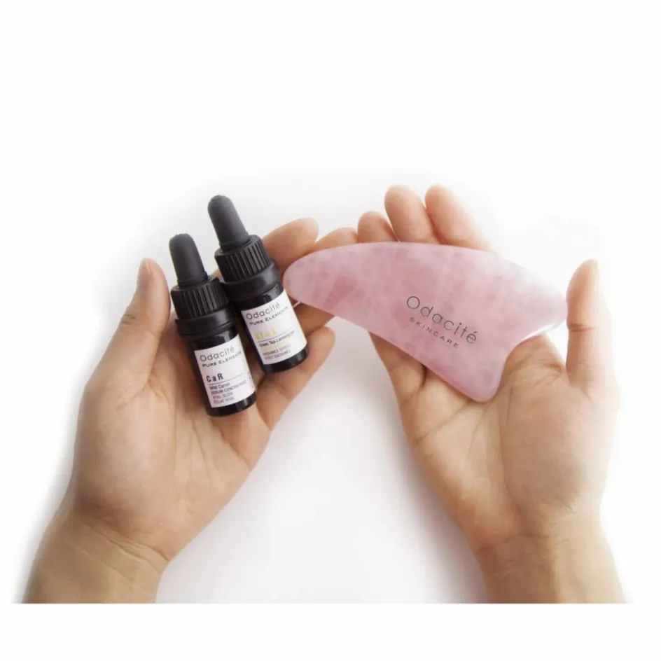 Online Odacité Gua Sha en Quartz rose Transparent