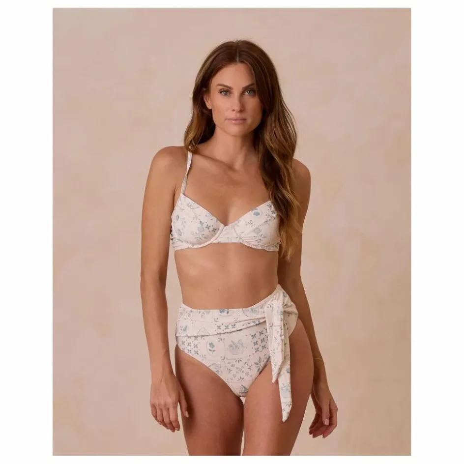 Clearance Rylee + Cru Haut de Maillot Tile Fibres Recyclées | Ecru