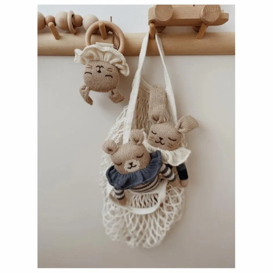 Discount Main Sauvage Hochet en bois Lapin | Beige