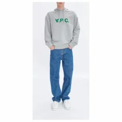 Hot A.P.C. Hoodie Milo Coton Bio | Gris chiné