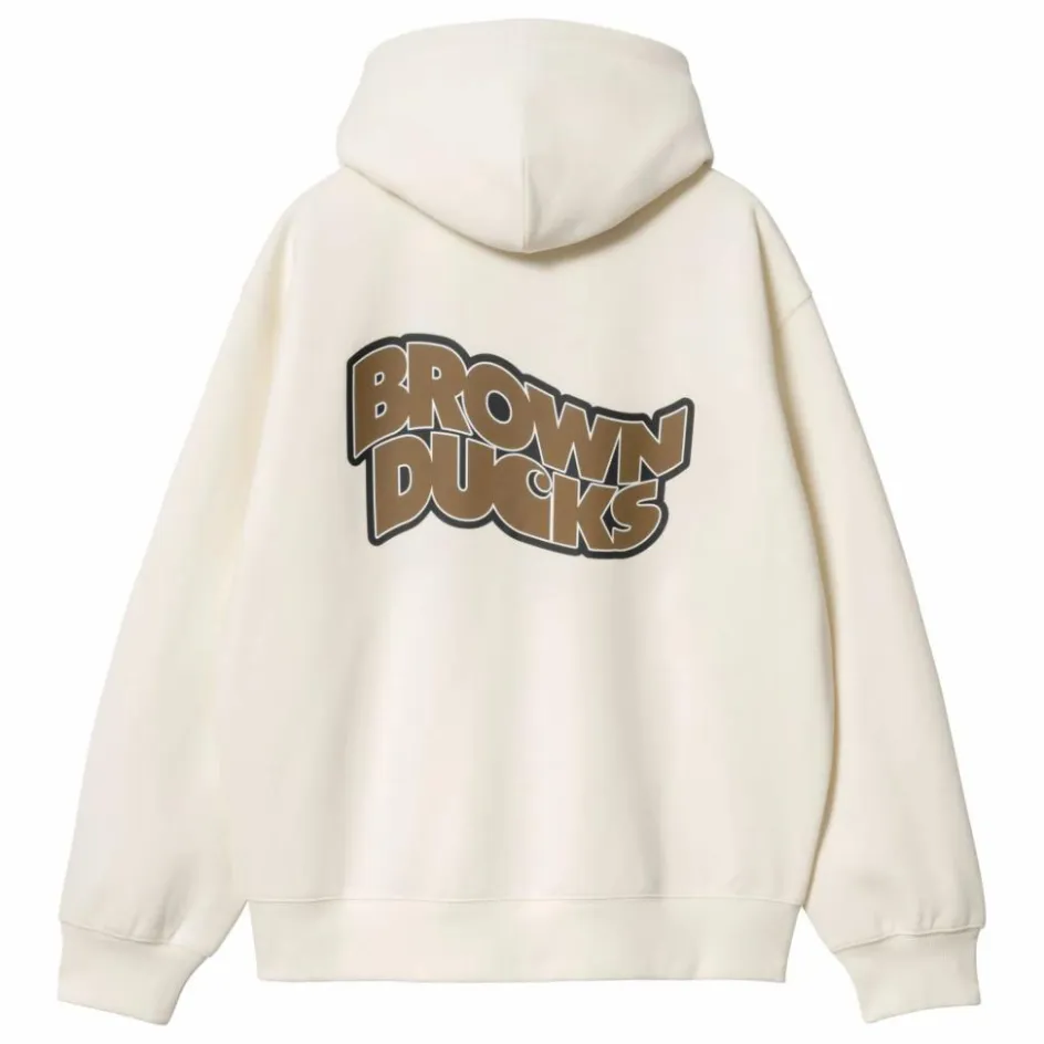 Discount Carhartt WIP Hoodie Zippé Brown Ducks | Ecru