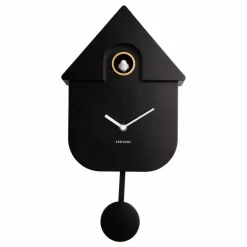 Outlet Present Time Horloge à pendule Modern Cuckoo | Noir
