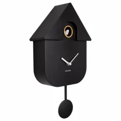 Outlet Present Time Horloge à pendule Modern Cuckoo | Noir