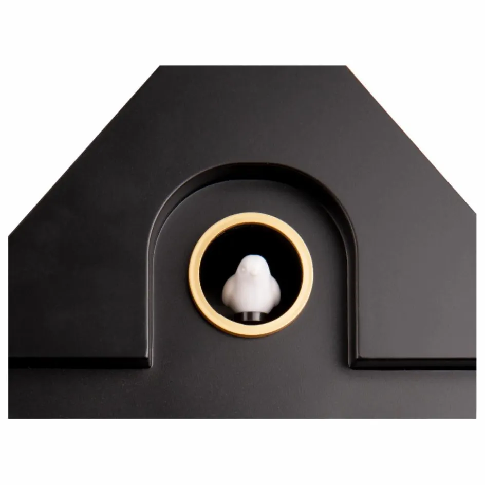 Outlet Present Time Horloge à pendule Modern Cuckoo | Noir
