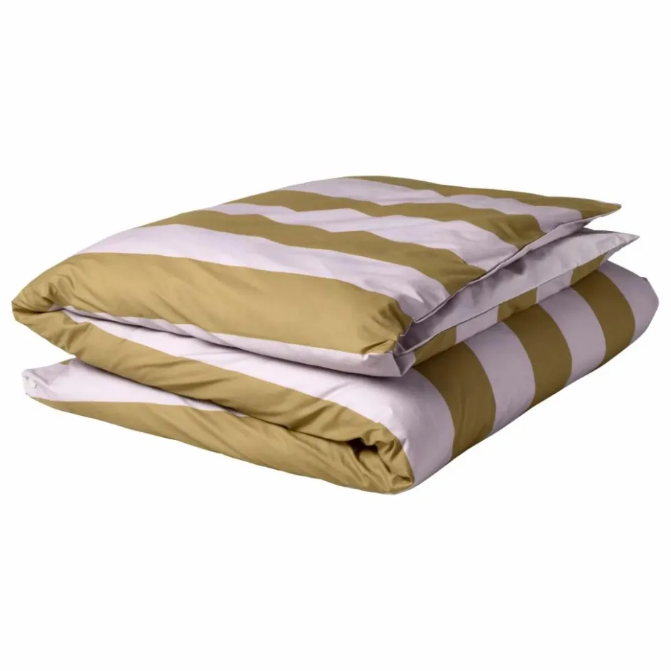 Outlet Housse de couette à rayures Malo | Lilas Enfant Linge De Lit Enfant|Linge De Lit