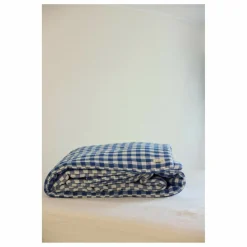 Sale Gabrielle Paris Housse de couette en lin lavé Vichy | Bleu