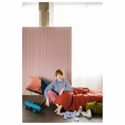 Online La cerise sur le gâteau Housse de couette Mona en chanvre | Rhubarbe