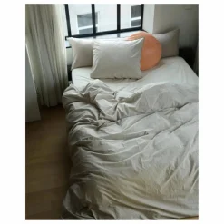 Hot Housse de couette Striped en percale organique - Brown-Ecru | Enfant Linge De Lit Enfant|Linge De Lit
