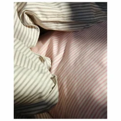 Hot Housse de couette Striped en percale organique - Brown-Ecru | Enfant Linge De Lit Enfant|Linge De Lit