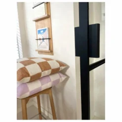 Enfant Maison Deux Coussins|Coussins Enfant*Housse de coussin en laine Damier | Lilas