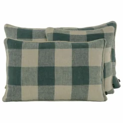 New Haomy Housse de coussin en lin lavé Palma | Bleu