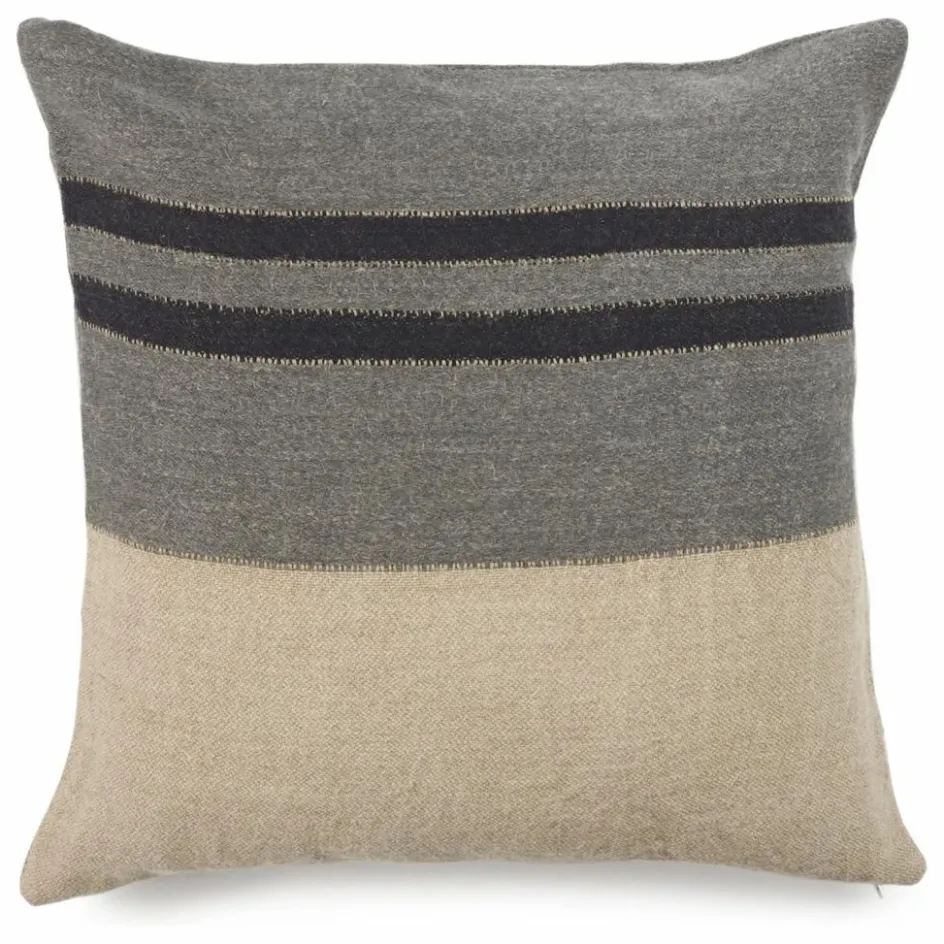 Hot Housse de coussin en lin Black House Stripe | Coussins