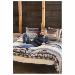 Hot Housse de coussin en lin Black House Stripe | Coussins