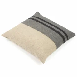 Hot Housse de coussin en lin Black House Stripe | Coussins
