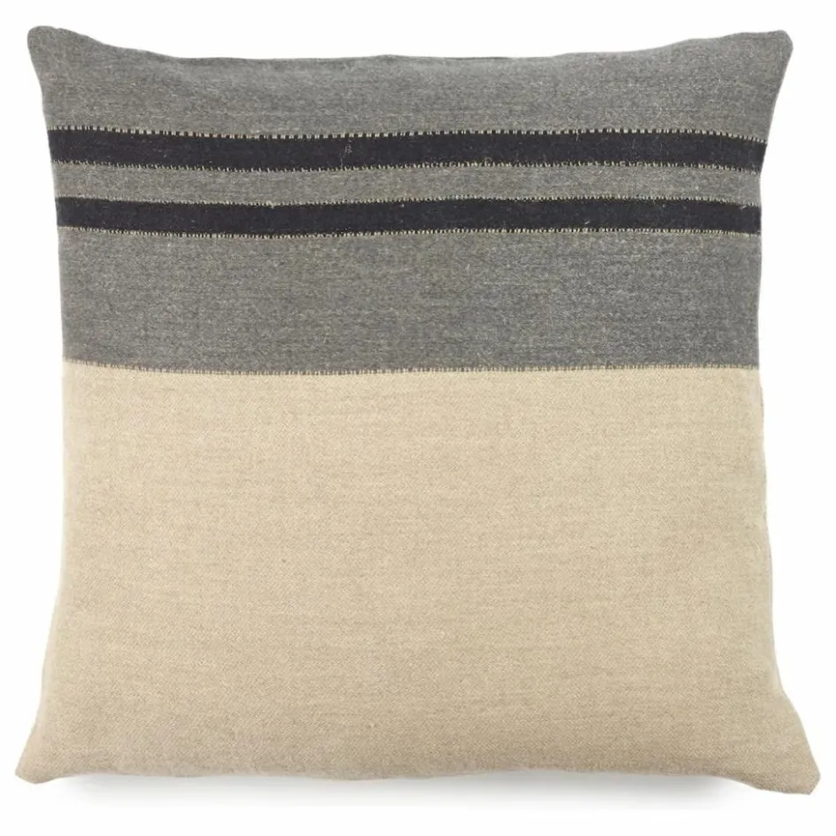 Hot Housse de coussin en lin Black House Stripe | Coussins